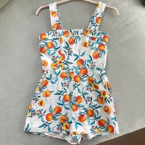 AMANDA UPRICHARD Ace Romper with Straps Peaches Print Size XS